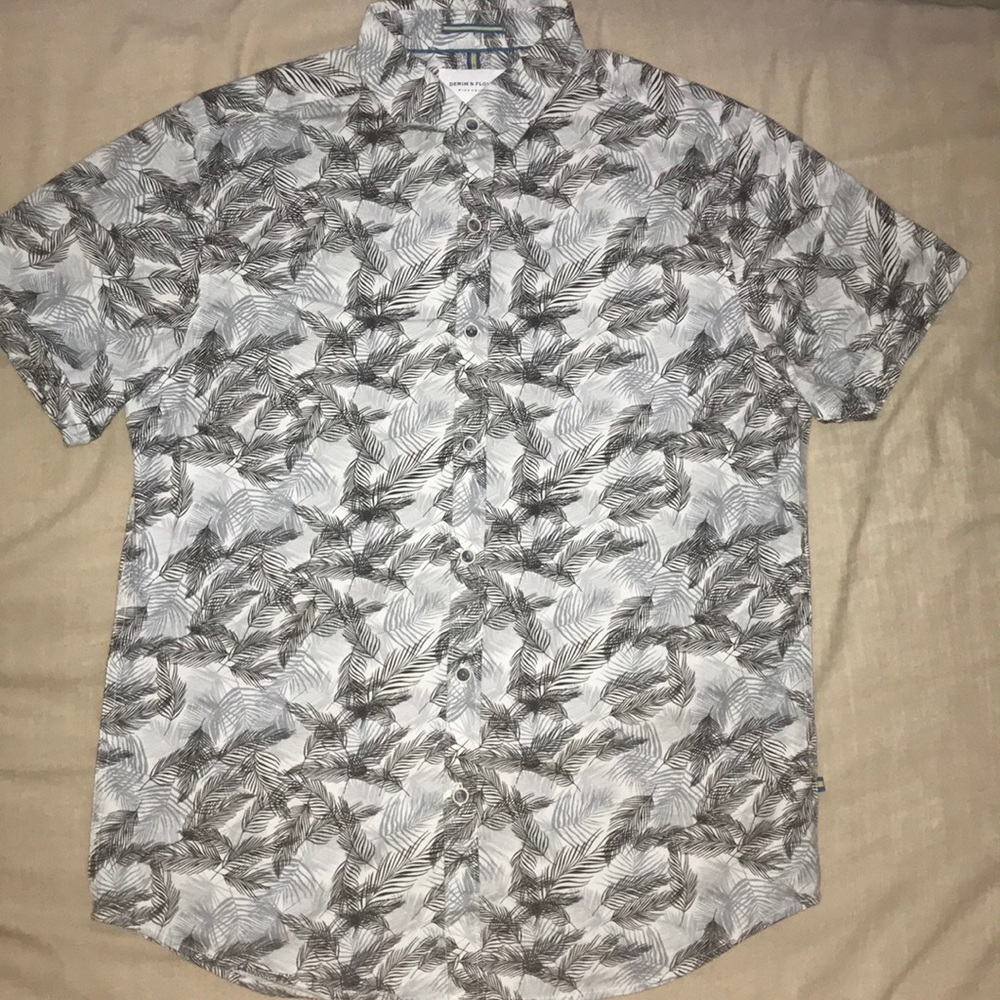 Denim & Flower Hawaiian Shirt